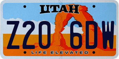 UT license plate Z206DW