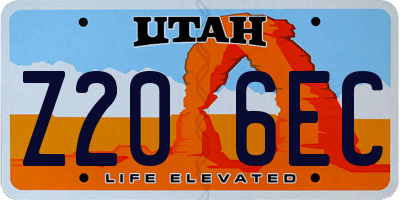 UT license plate Z206EC