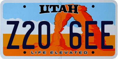 UT license plate Z206EE