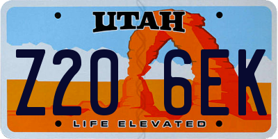 UT license plate Z206EK