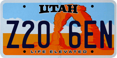 UT license plate Z206EN