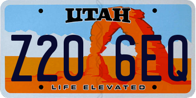 UT license plate Z206EQ