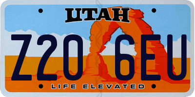 UT license plate Z206EU