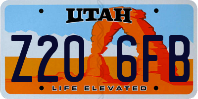 UT license plate Z206FB