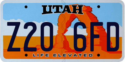 UT license plate Z206FD
