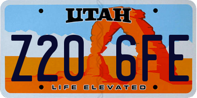 UT license plate Z206FE