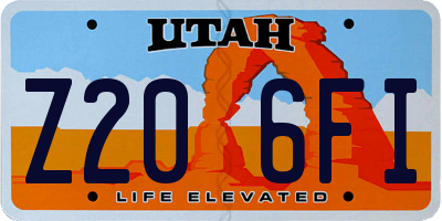 UT license plate Z206FI