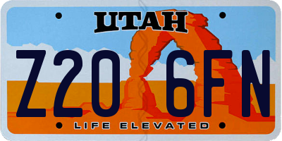 UT license plate Z206FN