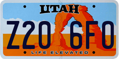 UT license plate Z206FO