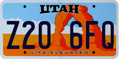 UT license plate Z206FQ