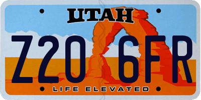 UT license plate Z206FR
