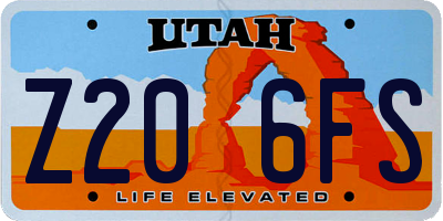 UT license plate Z206FS
