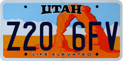 UT license plate Z206FV