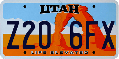 UT license plate Z206FX
