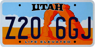 UT license plate Z206GJ