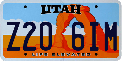 UT license plate Z206IM