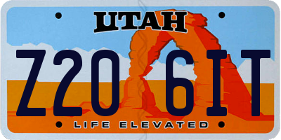UT license plate Z206IT
