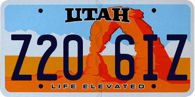 UT license plate Z206IZ