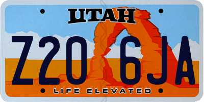UT license plate Z206JA