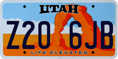 UT license plate Z206JB