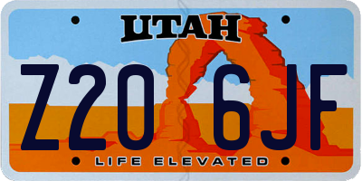 UT license plate Z206JF