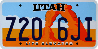 UT license plate Z206JI