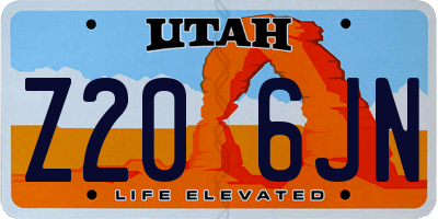 UT license plate Z206JN