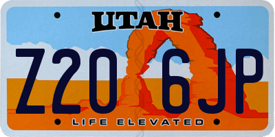 UT license plate Z206JP