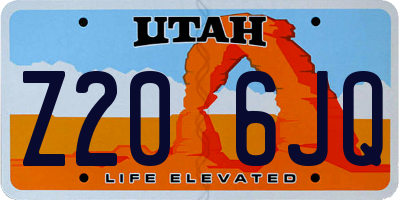 UT license plate Z206JQ