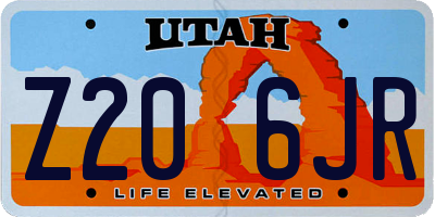 UT license plate Z206JR