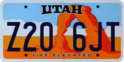 UT license plate Z206JT