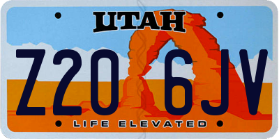 UT license plate Z206JV
