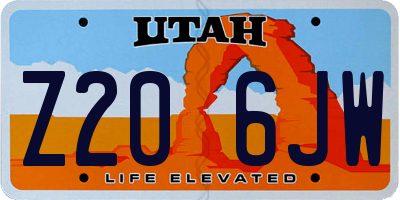 UT license plate Z206JW