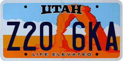 UT license plate Z206KA
