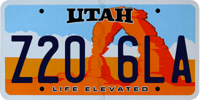 UT license plate Z206LA