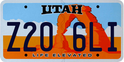 UT license plate Z206LI