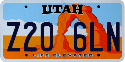 UT license plate Z206LN
