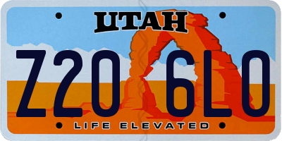 UT license plate Z206LO