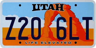 UT license plate Z206LT