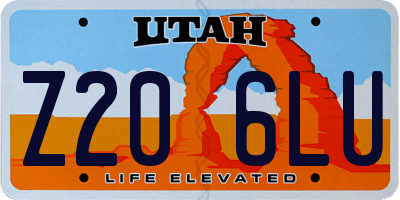 UT license plate Z206LU