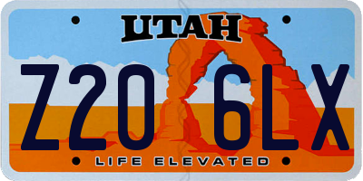 UT license plate Z206LX