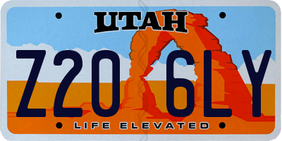 UT license plate Z206LY