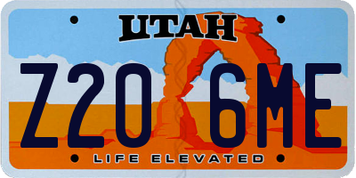 UT license plate Z206ME
