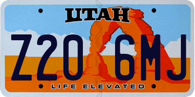 UT license plate Z206MJ