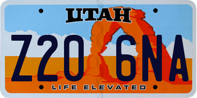 UT license plate Z206NA