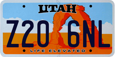 UT license plate Z206NL
