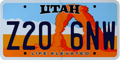 UT license plate Z206NW