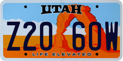 UT license plate Z206OW