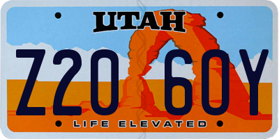 UT license plate Z206OY