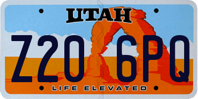 UT license plate Z206PQ